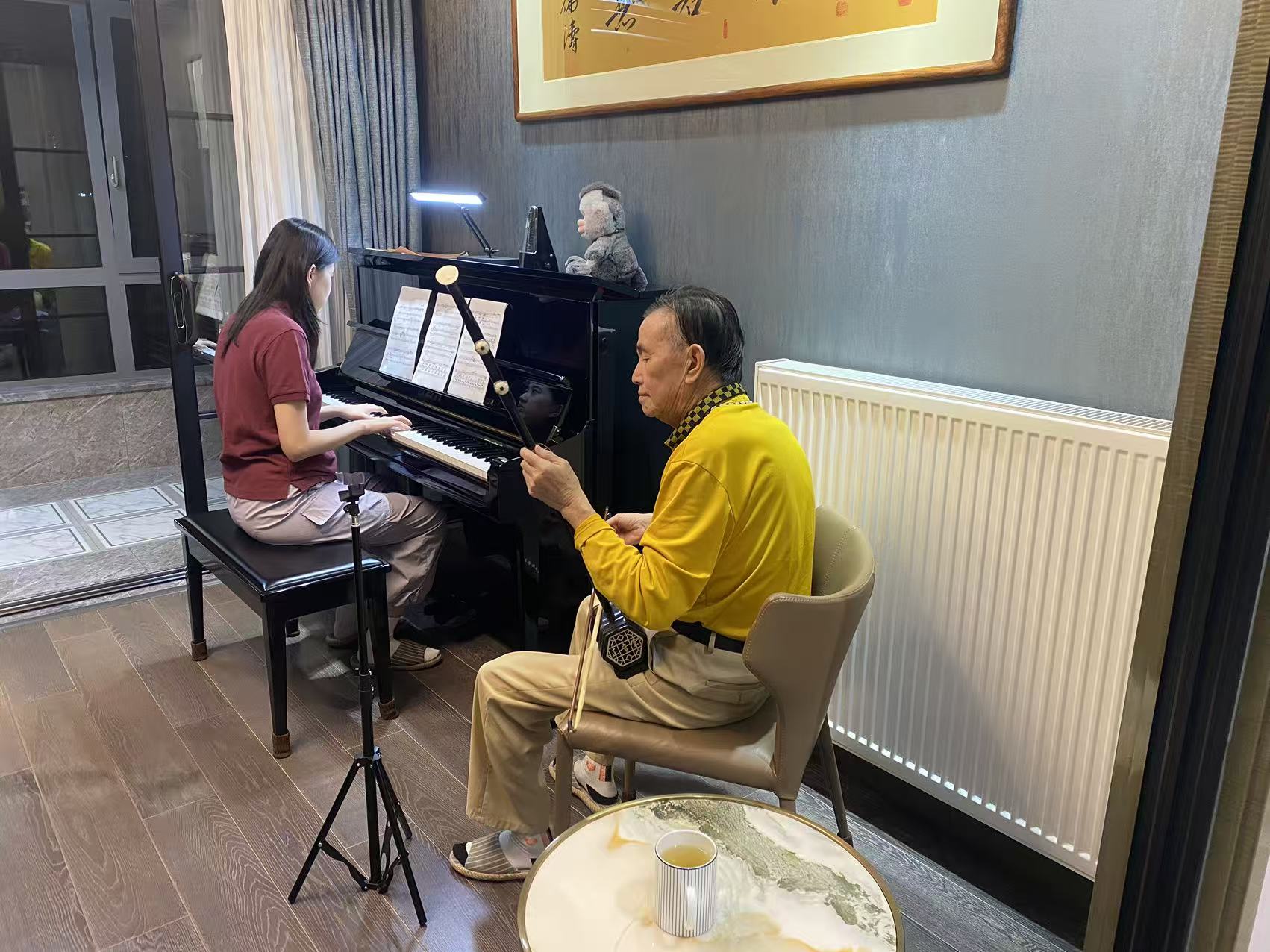 Rehearsal — piano and erhu duet